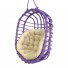 Fotel wiszący z wikliny fioletowy owal + poduszka