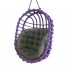 Fotel wiszący z wikliny fioletowy owal + poduszka